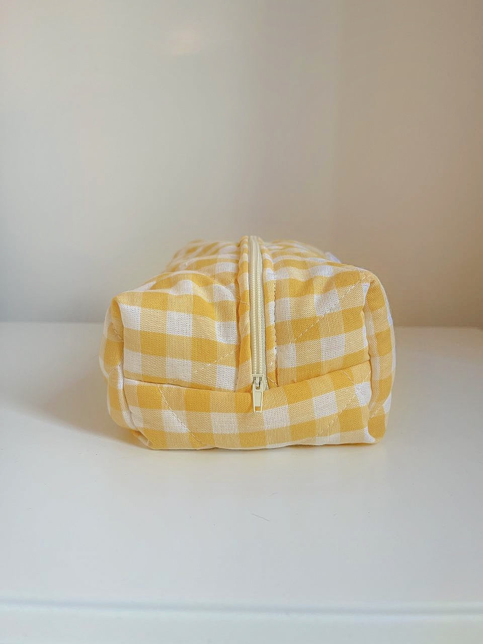 Beauty bag - yellow gingham 🍋🧺 (large size)