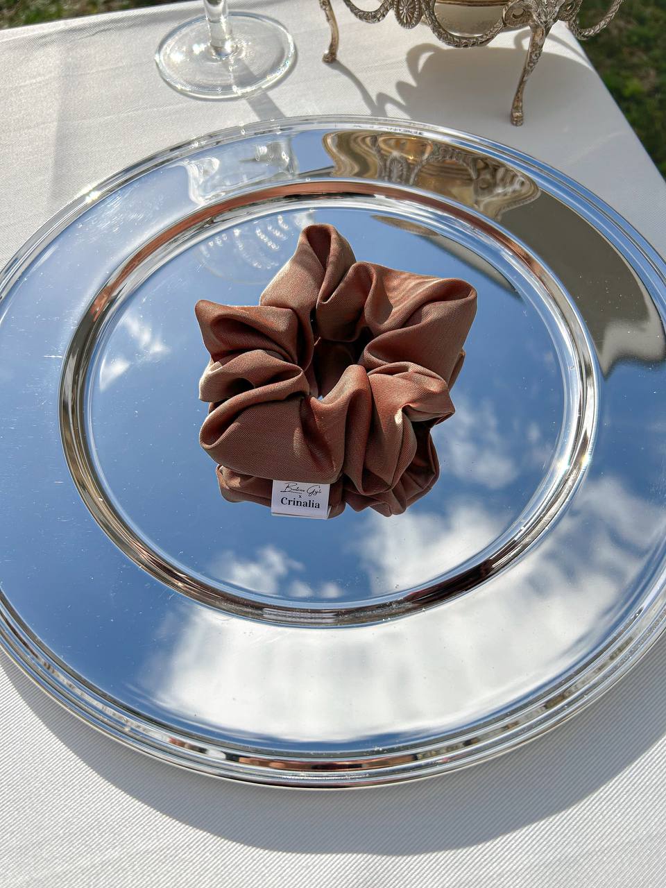 Scrunchie in solar fabric - cinnamonš¤