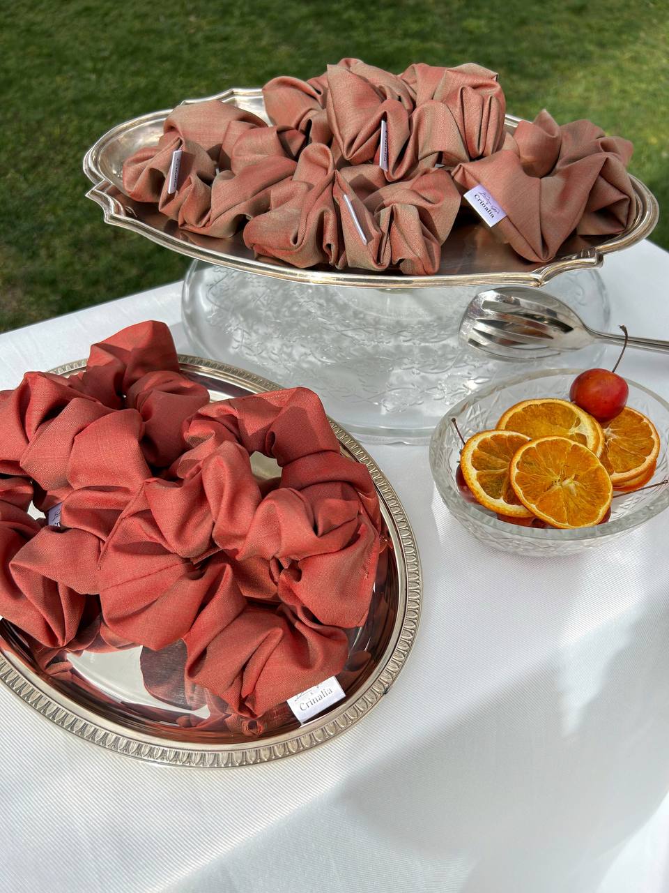 Scrunchie in solar fabric - cinnamonš¤