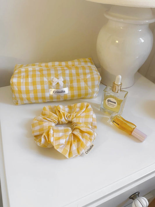 Scrunchie L - yellow gingham 💛