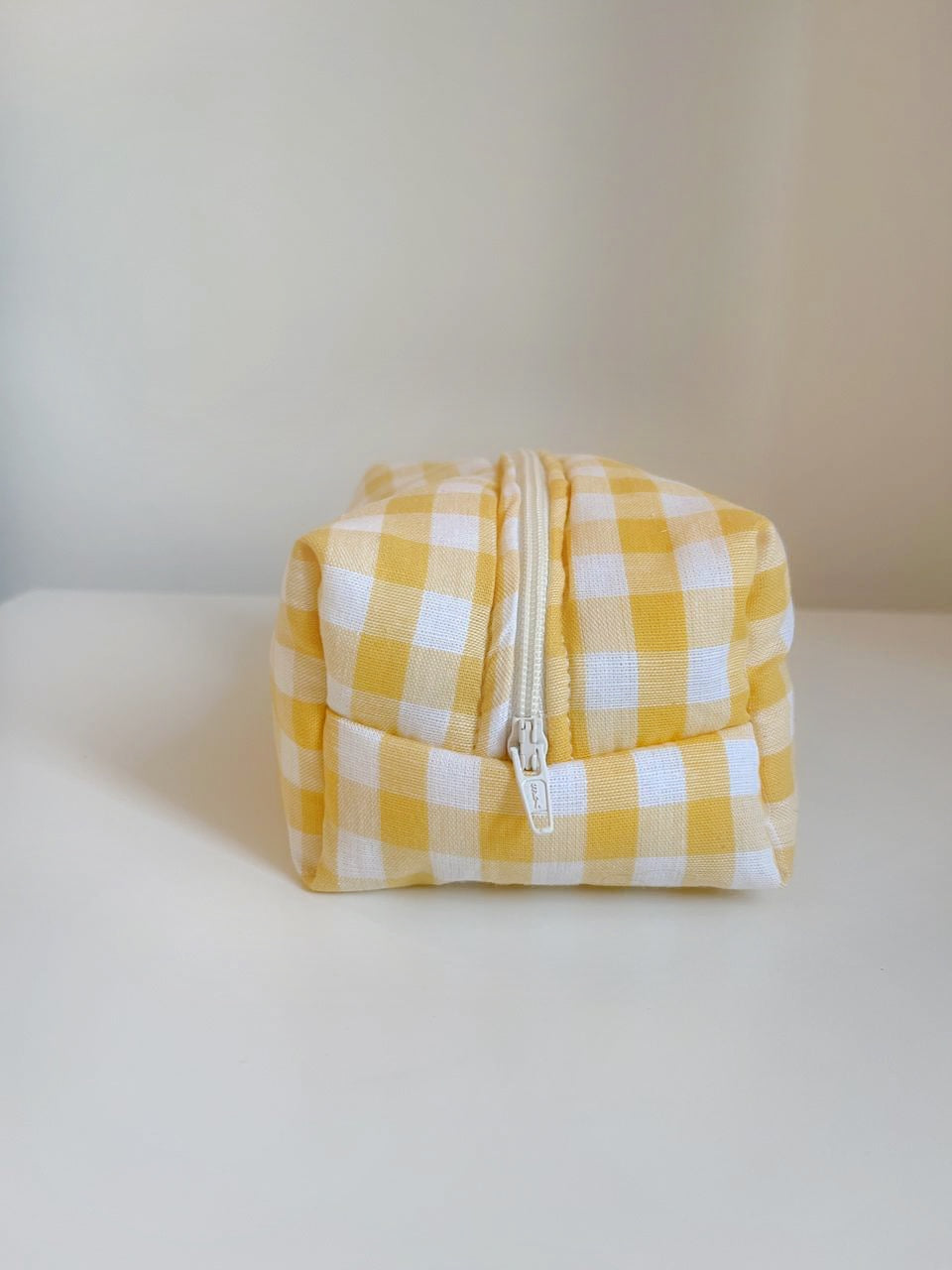 beauty bag - yellow gingham 🍋🧺(small size)