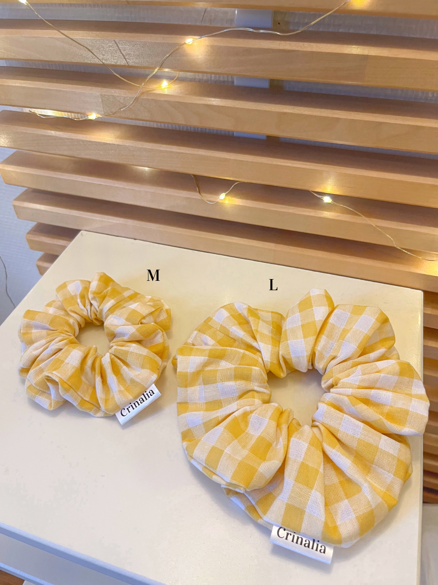 Scrunchie M - yellow gingham 💛