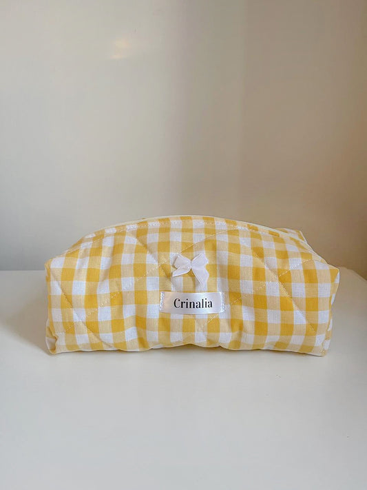 beauty bag - yellow gingham 🍋🧺 (large size)