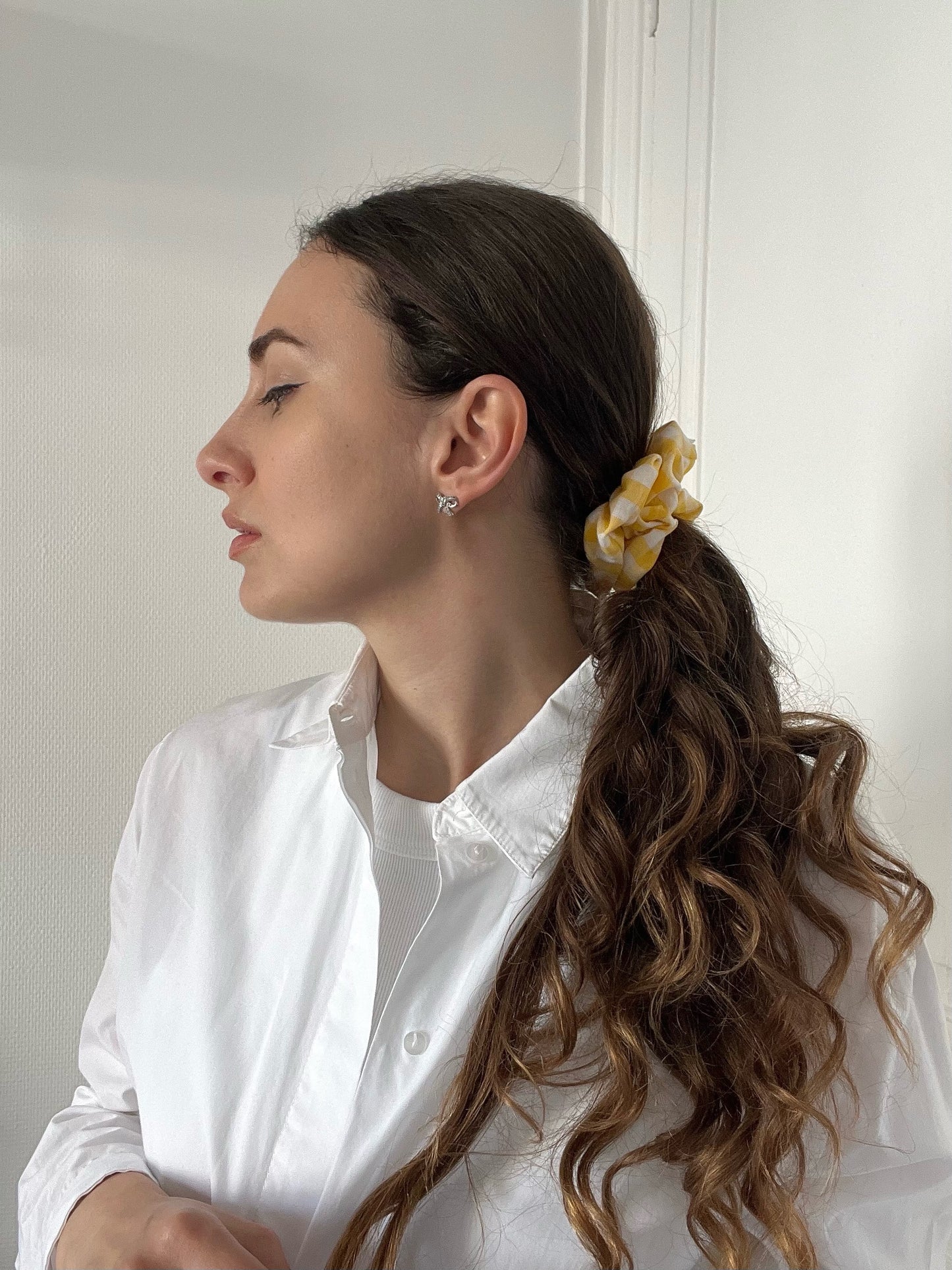 Scrunchie M - yellow gingham 💛