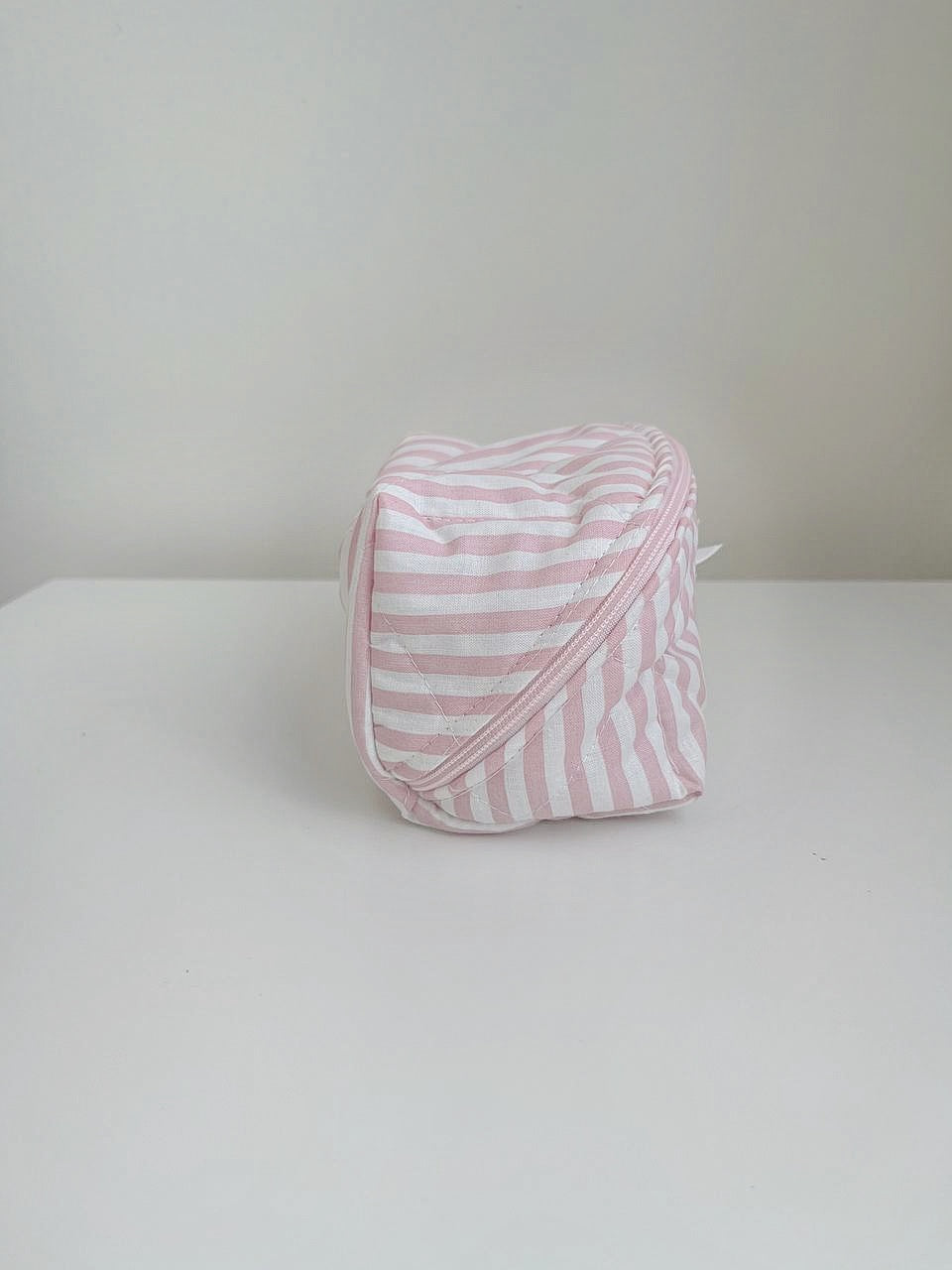 beauty bag - pink stripes 🌸🎀 (small size folding)