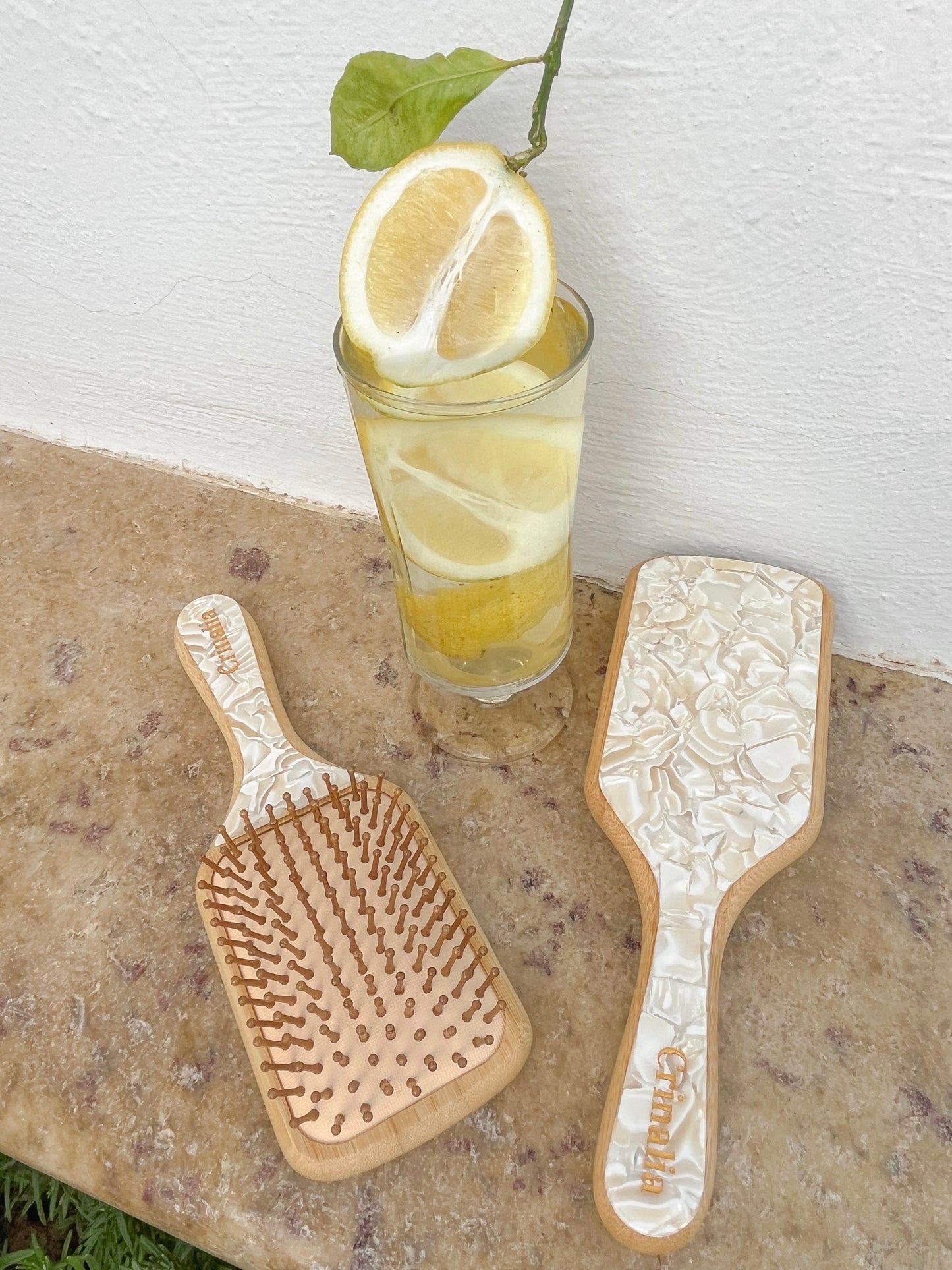 Bamboo Hair Brush in HONEY & CITRUS ZEST